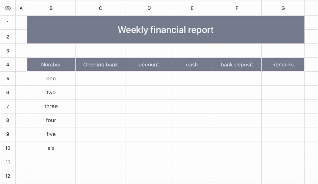 weekly statement of funds 1